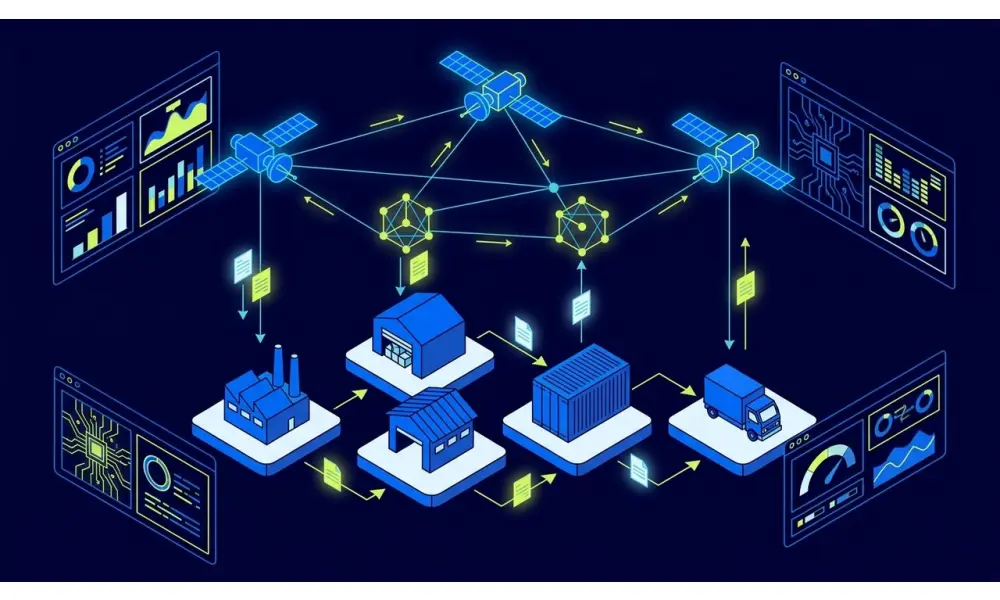 connectivité satellite basse orbite et supply chain — illustration
