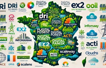 Illustration:Top 10 des hébergeurs web écoresponsables en France. Réduisez l'emprei...