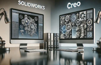 Illustration:Découvrez notre comparatif détaillé entre SolidWorks et Creo, deux lea...