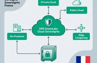 Illustration:HPE GreenLake : cloud hybride souverain pour DSI. Architecture on-prem, c...